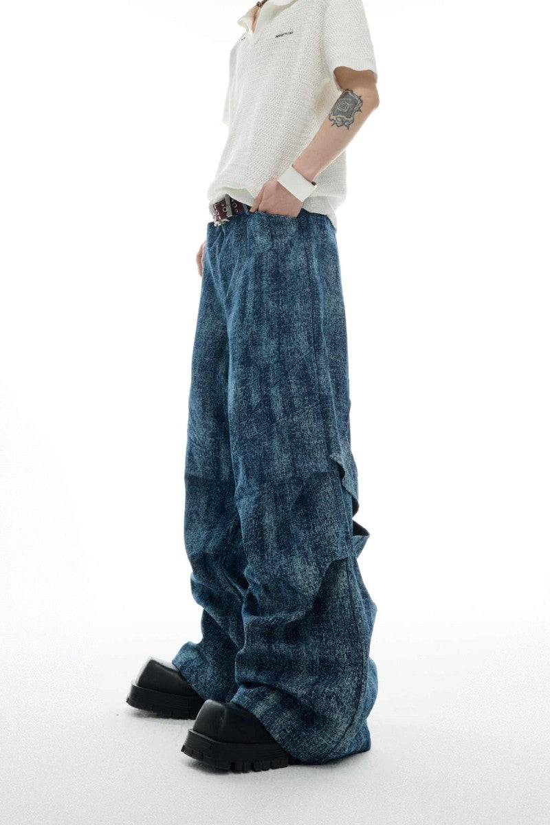 Knitter-strukturierter gerader Denim