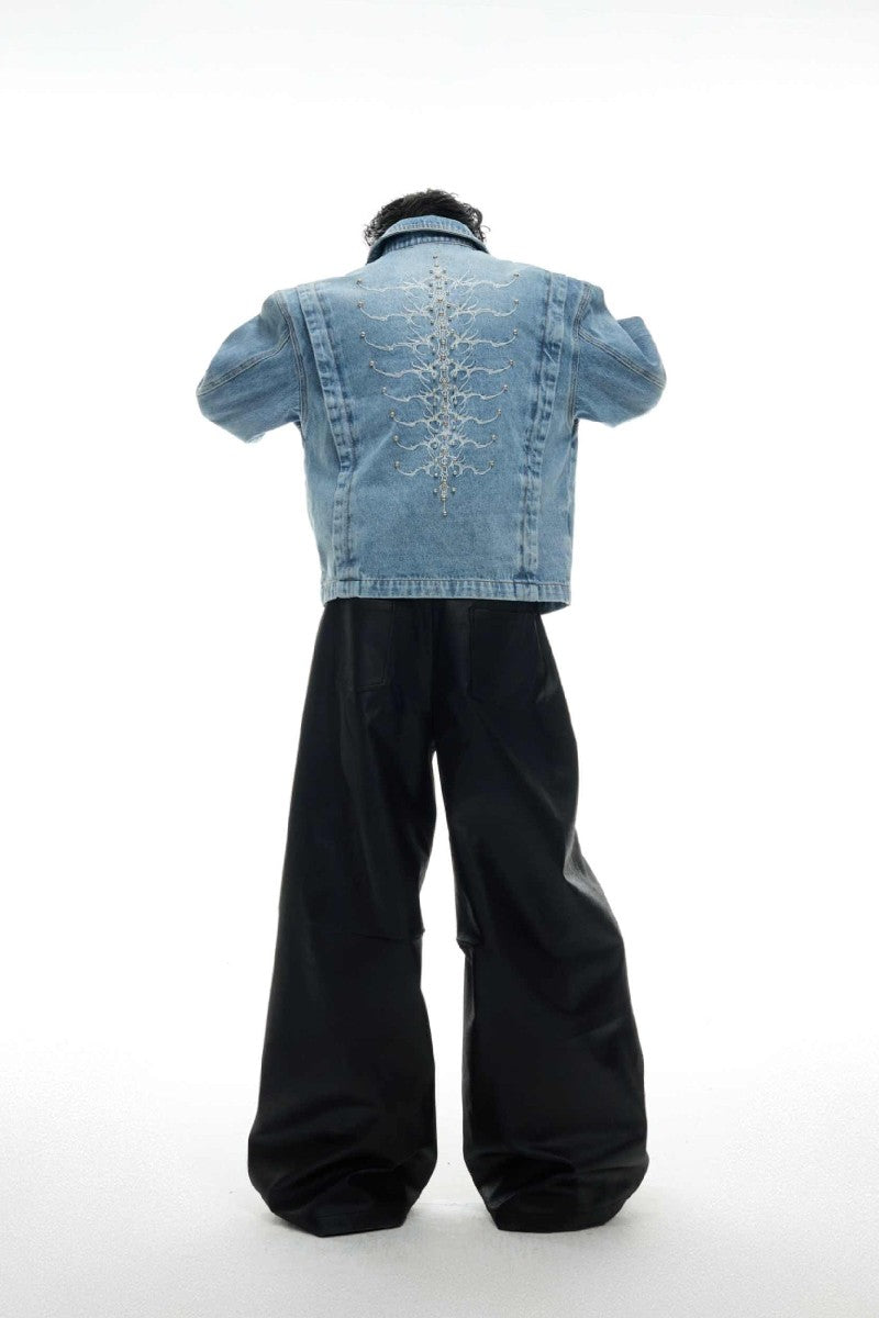 Washed Studded Denim Jacket