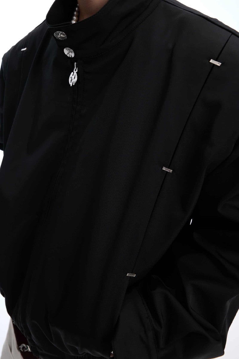 Harrington-Jacke mit Nietenrücken