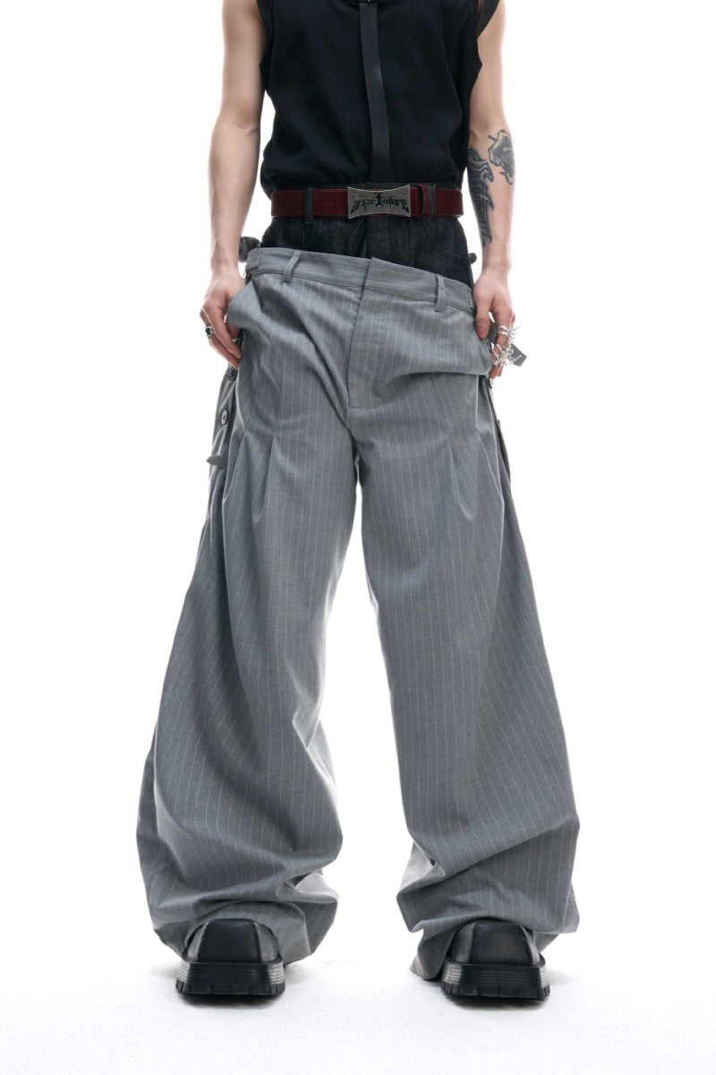 Anzughose aus gestreiftem Denim 