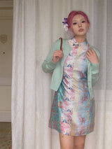 Chinese-Style Print Cheongsam Dress