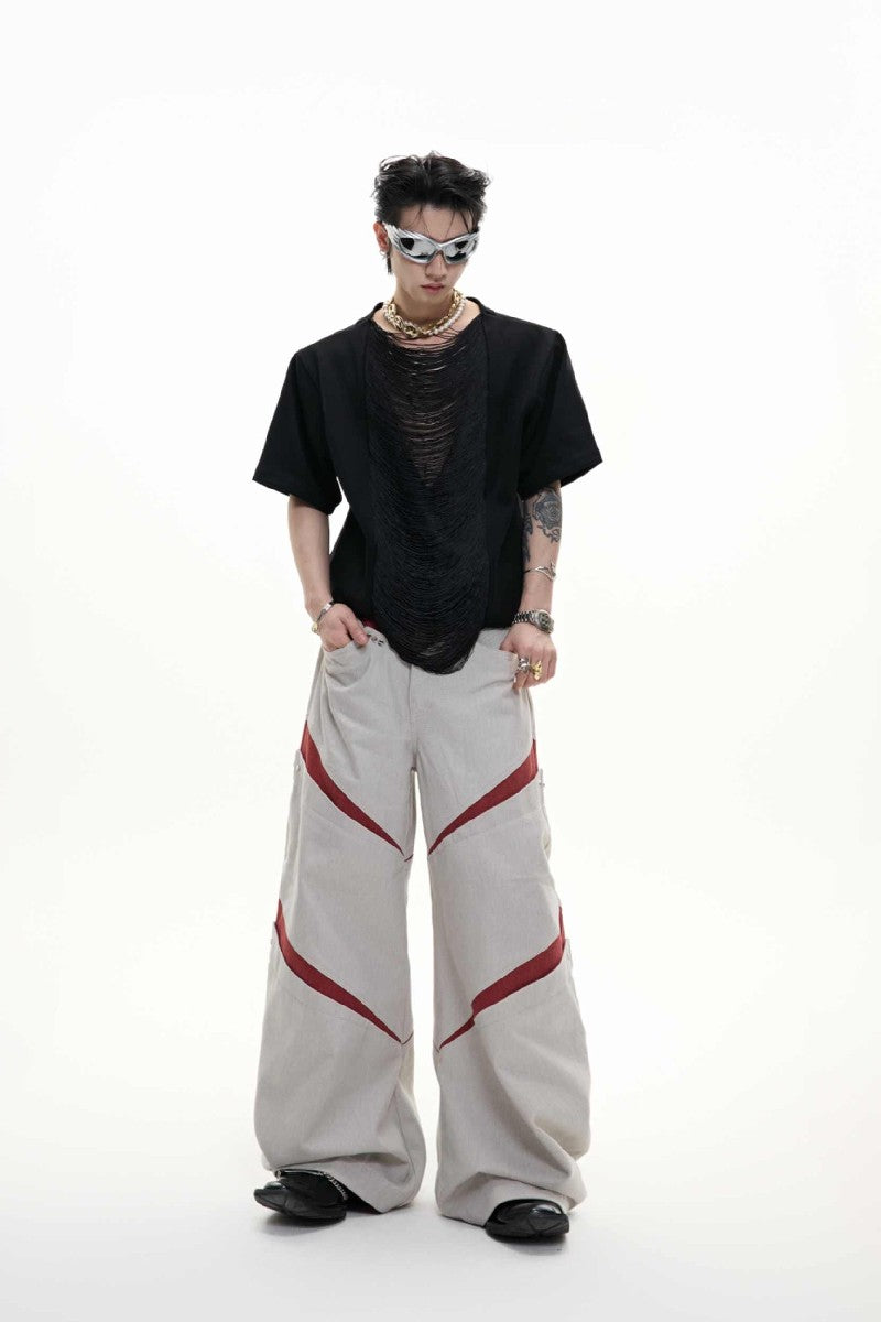 Cutout V-Neck Boxy Tee