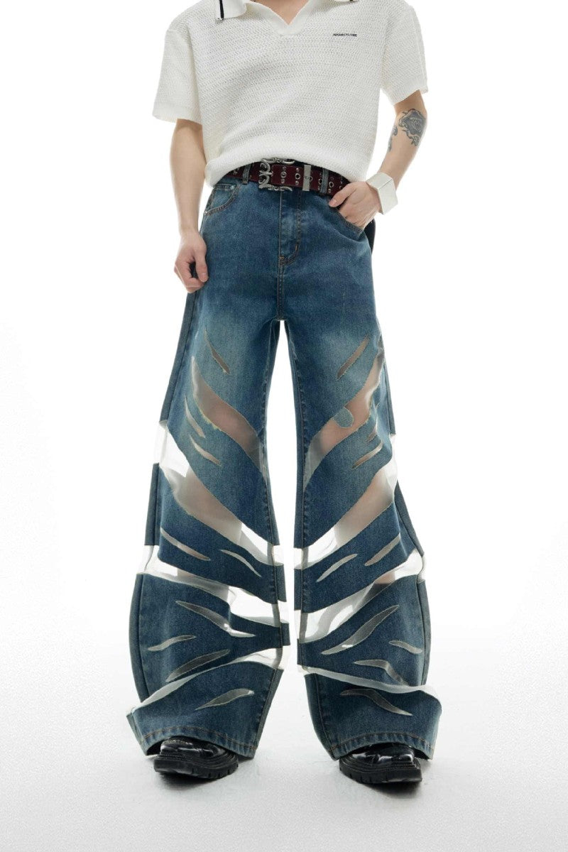 Mesh-Einsatz-Denim 