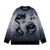 Cosmic Cat Fade Crewneck Sweater