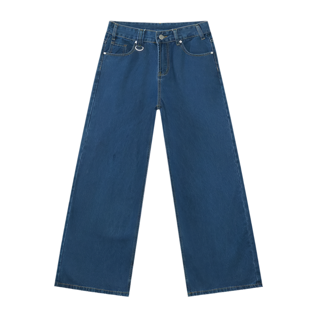 Vintage Wash Wide-Leg Jeans