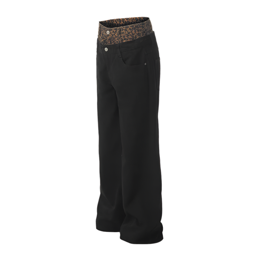 Leopard Patchwork Street Jeans