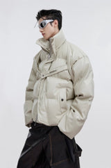 Daunenjacke aus PU-Leder 