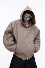 Oversize-Jacke aus PU-Leder 