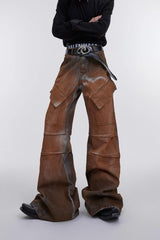 Schlagjeans im Batik-Look 