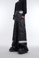 Pantalon en cuir PU à sangles 