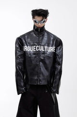 Logo PU Leather Jacket