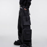 PU-Lederhose mit mehreren Taschen 