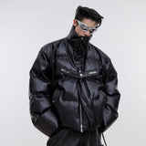 Daunenjacke aus PU-Leder 