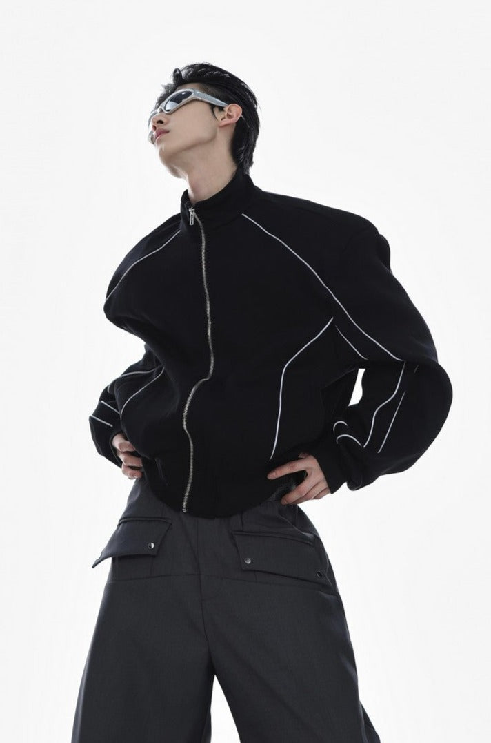 Jacke mit reflektierendem Streifen und Reißverschluss 