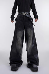 Denim en cuir PU cousu 