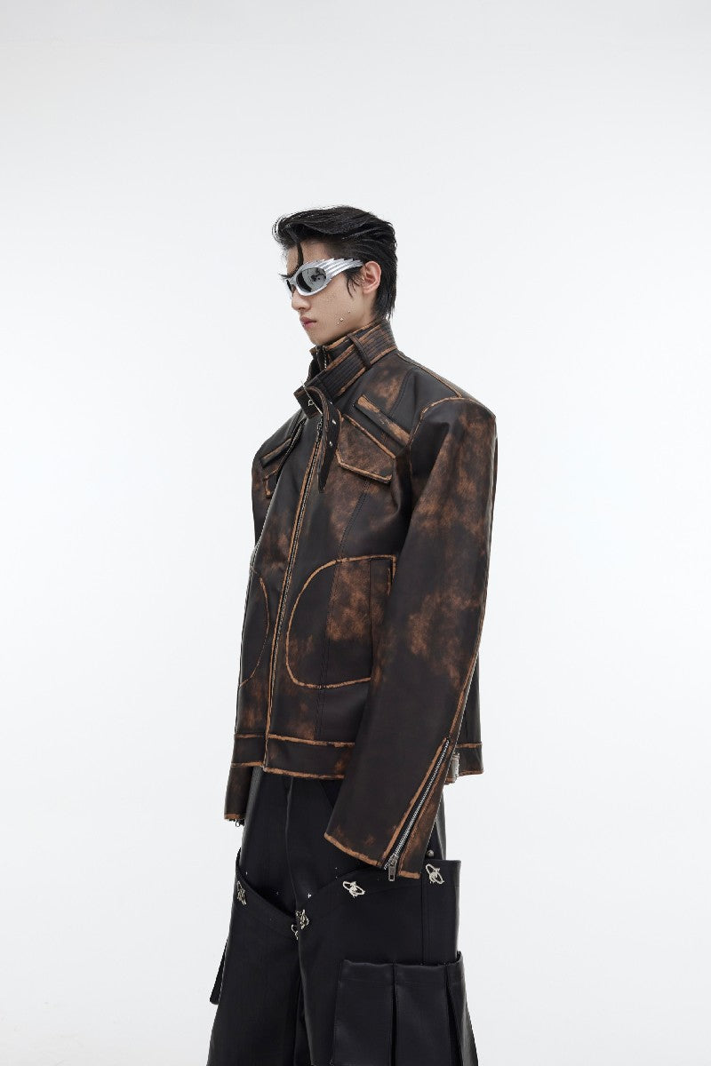 Motorradjacke aus PU-Leder 