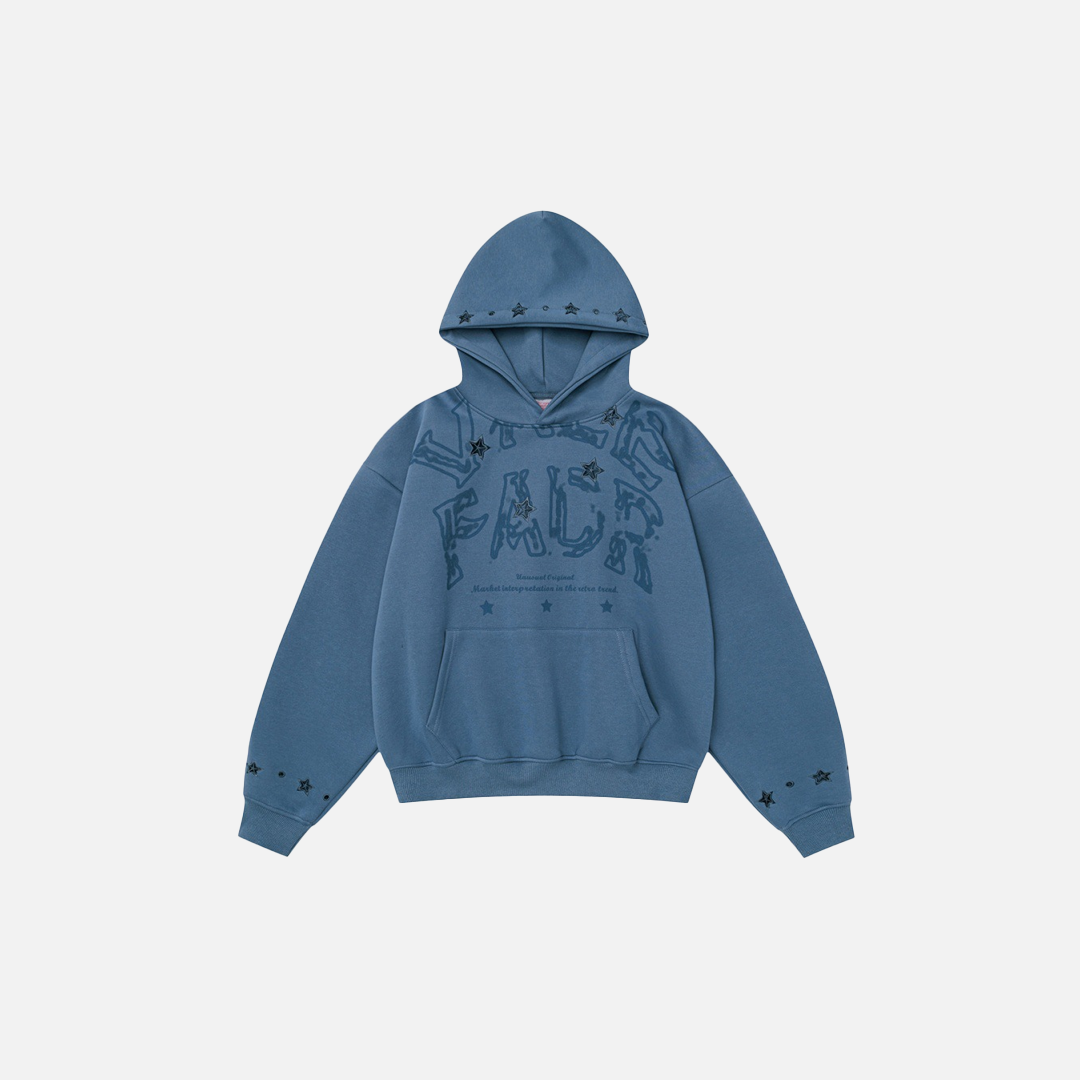 Breathable Starry Embroidered Loose Fit Hoodie