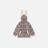 Soft Striped Winter Cartoon Rabbit Hooded Sweatshirt