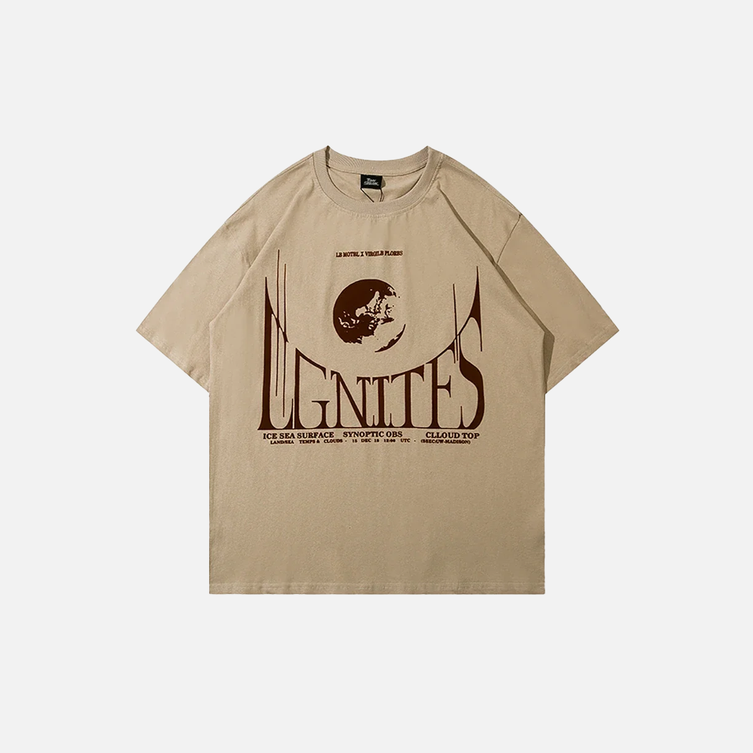 Bold Oversize Graphic Letter Print T-Shirt