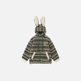 Soft Striped Winter Cartoon Rabbit Hooded Sweatshirt