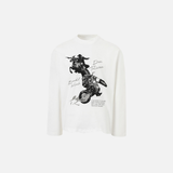 Trendy Knight Print Loose Long Sleeve T-Shirt