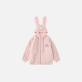 Veste en fourrure à capuche avec oreilles de lapin de dessin animé confortable