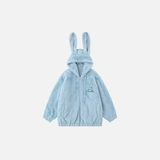 Veste en fourrure à capuche avec oreilles de lapin de dessin animé confortable