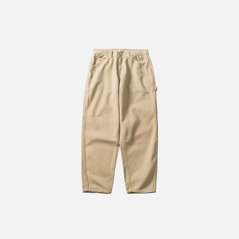 Pantalon cargo uni à poches arrière droites
