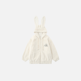 Veste en fourrure à capuche avec oreilles de lapin de dessin animé confortable
