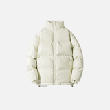 Solid Color Leather Parka Jacket