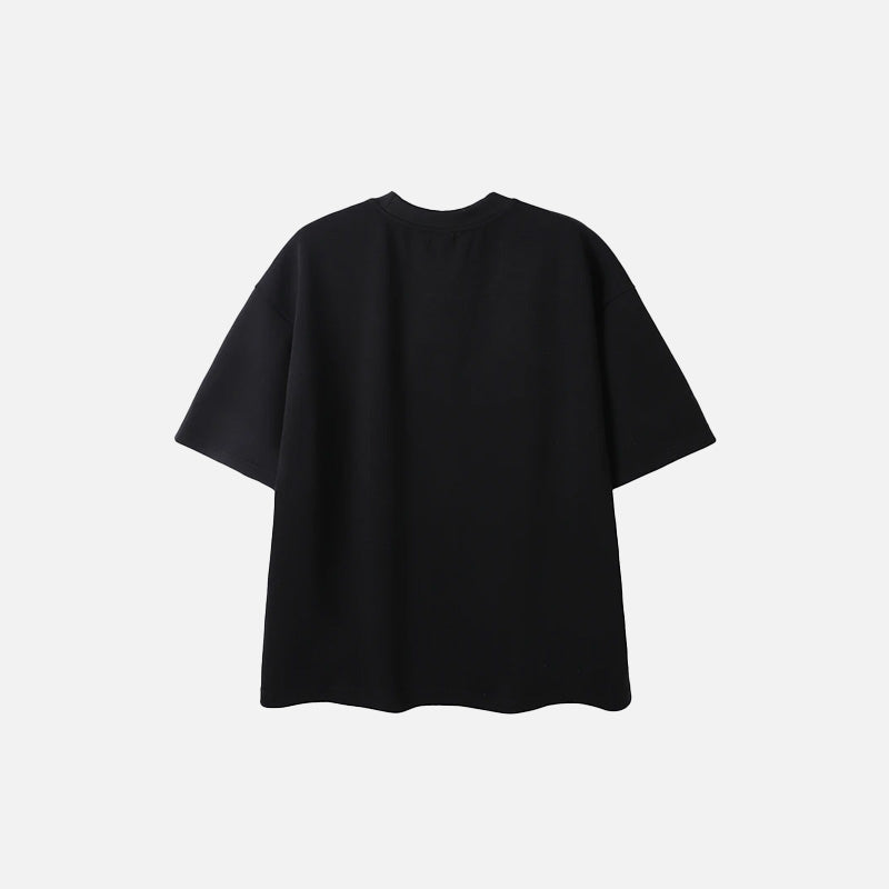 Schwarzes Gothic-T-Shirt mit Reißverschluss