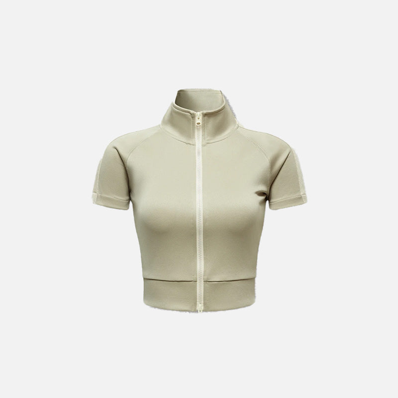 Y2K Damen-Crop-Top mit Reißverschluss