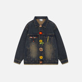 Autumn Y2K Vintage Distressed Denim Jacket