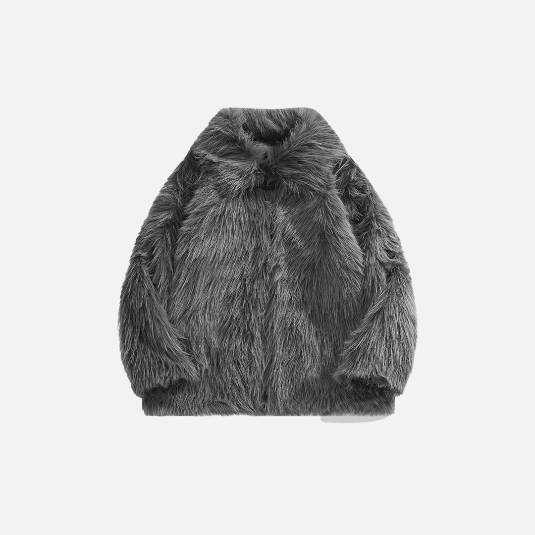 Luxuriöse, dick gesteppte Winterjacke aus Kunstpelz
