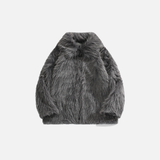 Luxuriöse, dick gesteppte Winterjacke aus Kunstpelz