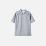 Klassisches Sommer-T-Shirt mit asymmetrischem Polokragen