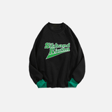 Embroidered American Style Round Neck Sweatshirt