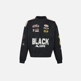 Streetwear American Retro Print Racing Sweatshirt
