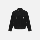 Veste tissée zippée décontractée style punk européen, chaude et confortable