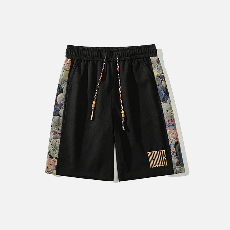 Vintage Bear Side Print Shorts