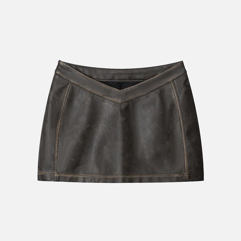 PU Leather Women's Retro Skirt