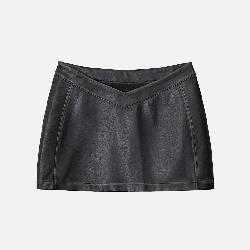 PU Leather Women's Retro Skirt