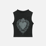 Vintage Royal Heart Damen-Crop-Top