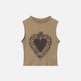 Vintage Royal Heart Damen-Crop-Top