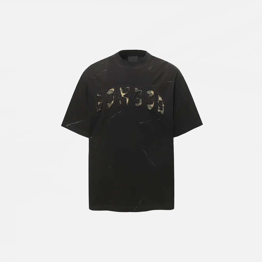 T-shirt punk à écusson brodé