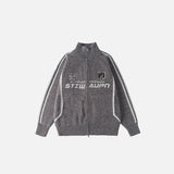 Retro-Sportpullover mit Reißverschluss