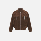 Veste tissée zippée décontractée style punk européen, chaude et confortable