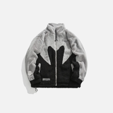 Y2K Cozy Thick Maple Leaf Embroidered Faux Fur Jacket
