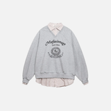 Isolierte Streetwear-Sweatshirts mit Buchstabenprint, die wie zweiteilige Modelle aussehen