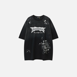 グラフィティレター ヒップホップ コットン半袖Tシャツ